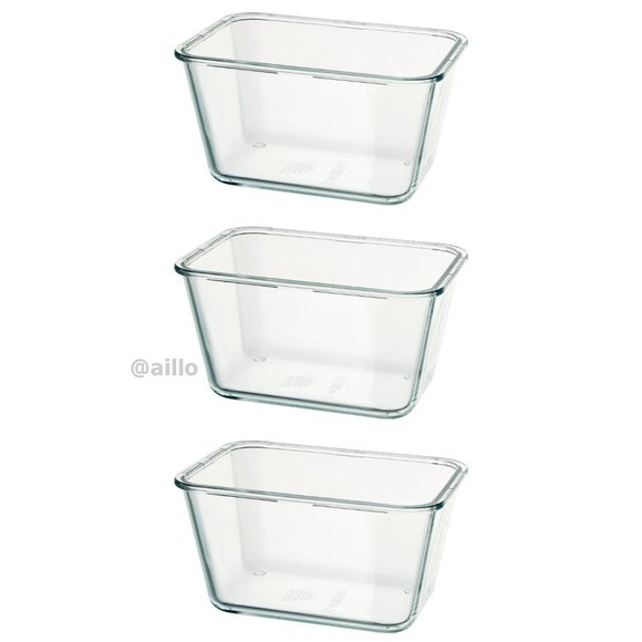 IKEA 365+ Food container, large rectangular/glass, 3 qt - IKEA